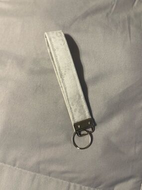 White Fabric Keychain Wrist Strap